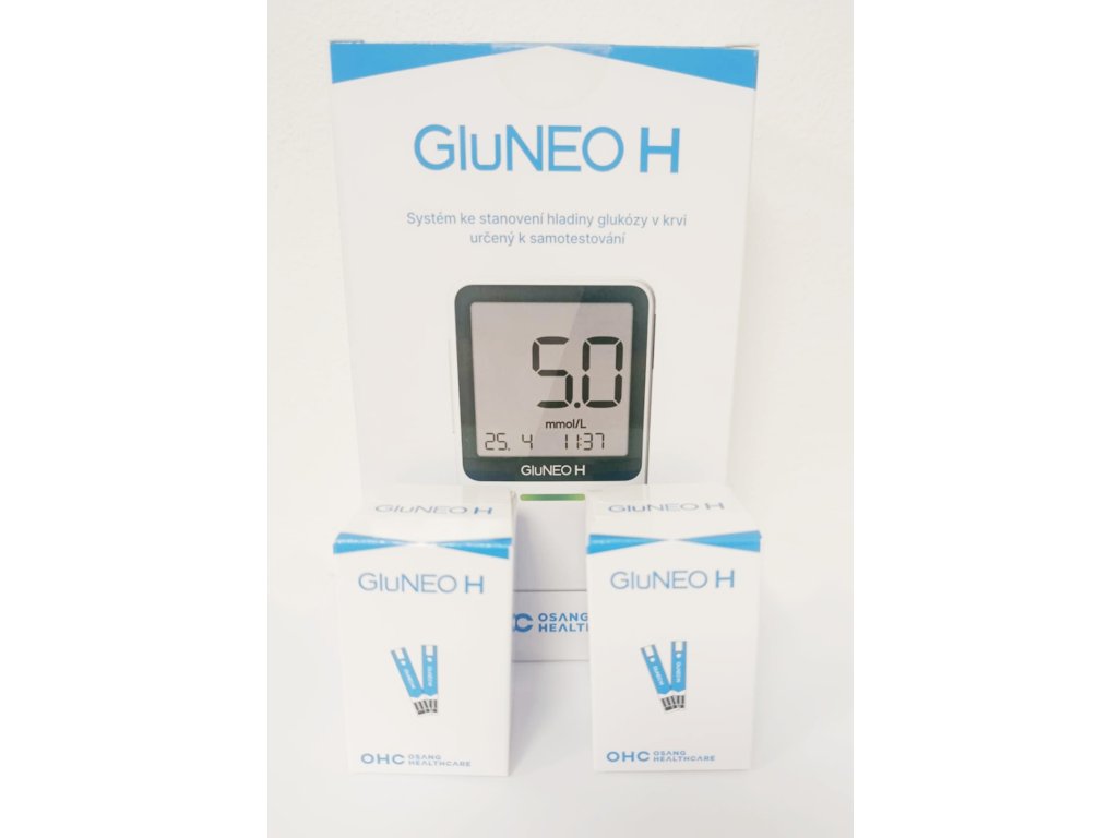 BALÍČEK! GluNEO H  - Glukometr + 2 balení proužků